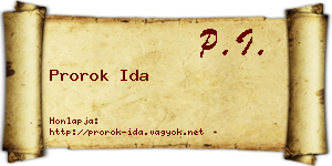 Prorok Ida névjegykártya