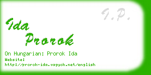 ida prorok business card